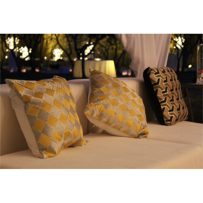 Cuscino fantasia rombi Oro/argento 40x40