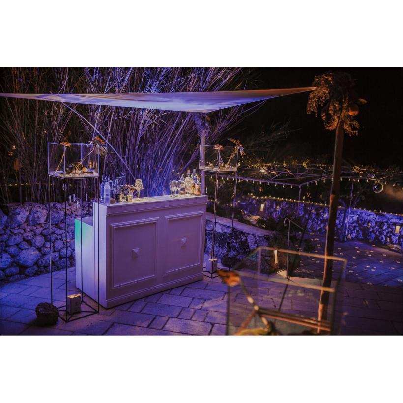 Bancone Bar Con Cornice Bianco 160x78 h120