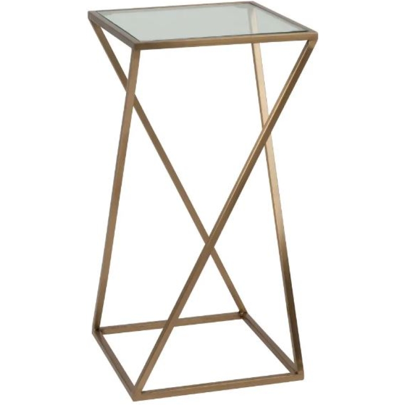 Corner Table 40x40 h 70 Con Ripiano In Marmo