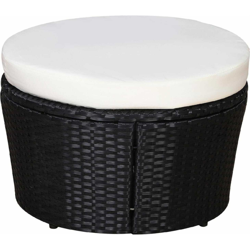 Tavolino Pouf in rattan