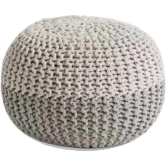 Pouf Two-Tone Grigio E Bianco