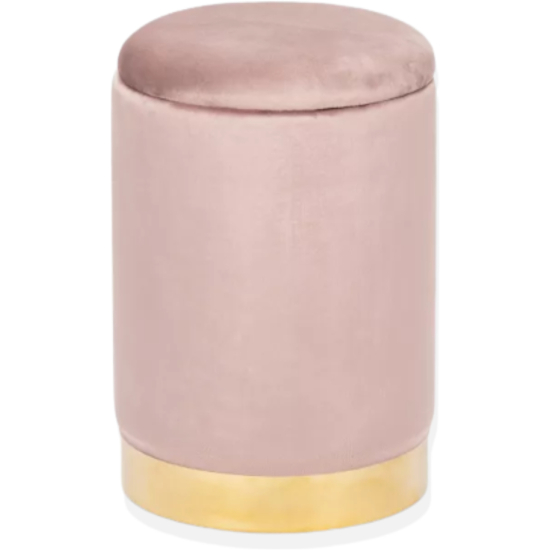 Pouf Velvet Rosa Cipria Base Oro