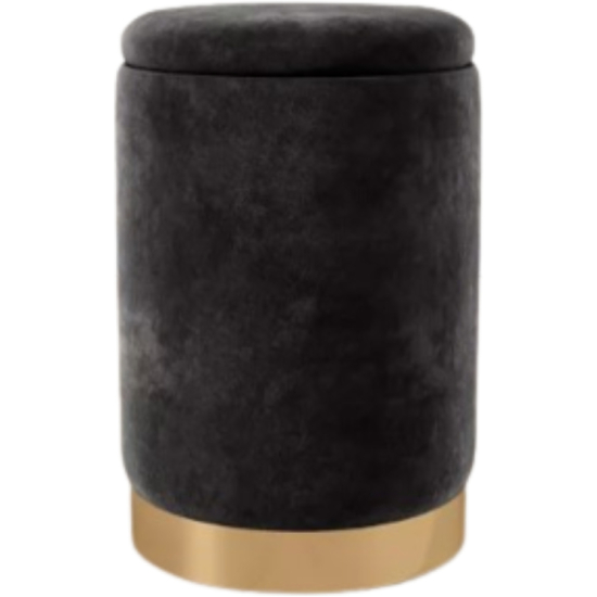 Pouf Velvet Nero Base Oro