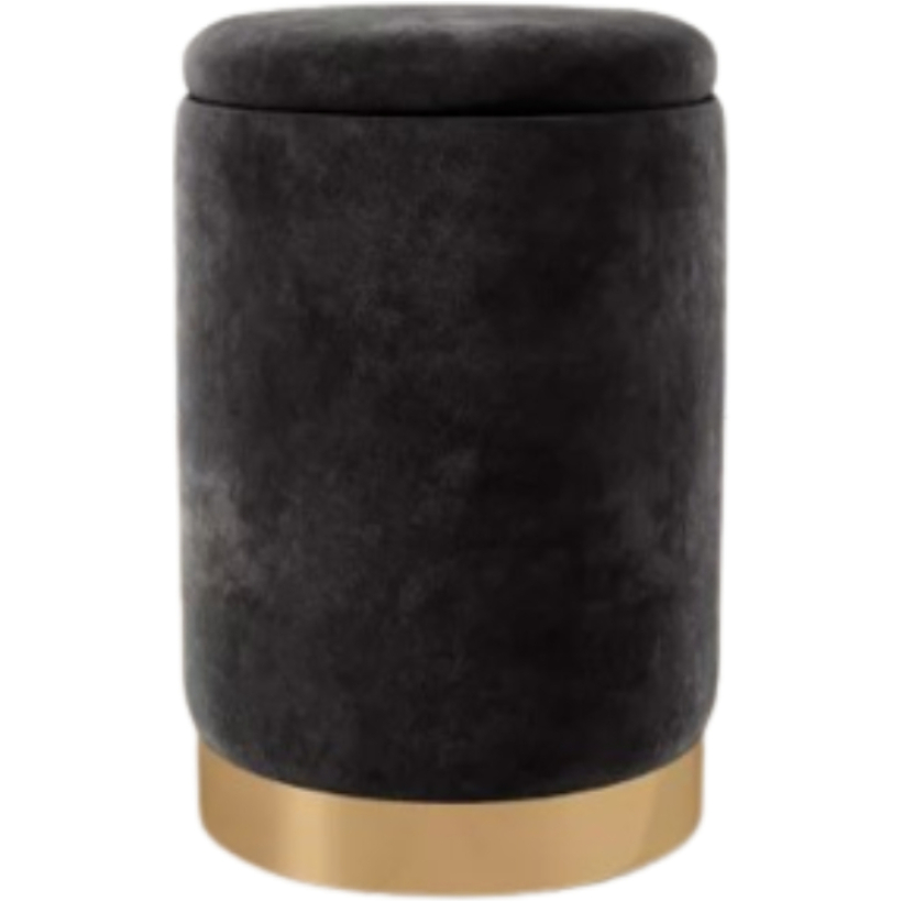 Pouf Velvet Nero Base Oro