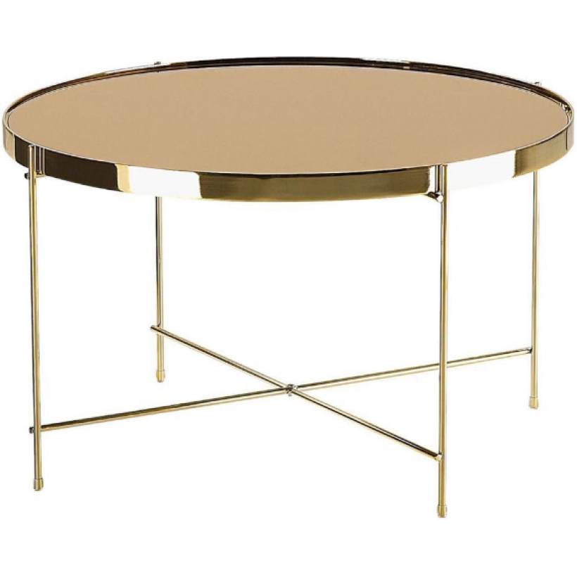 Tavolino Tondo Specchiato Gold