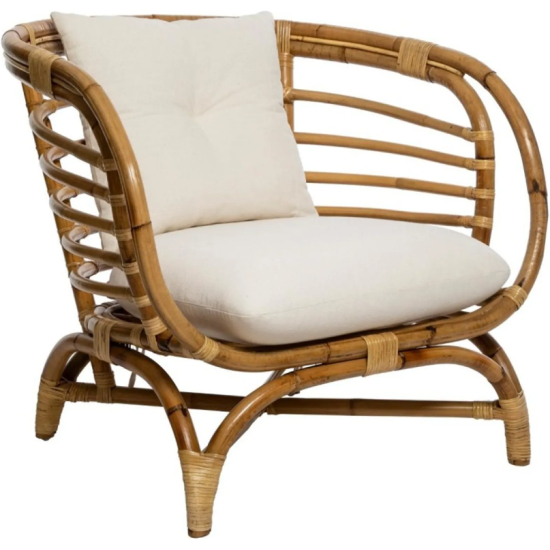 Poltrona In Bamboo Con Cuscinatura