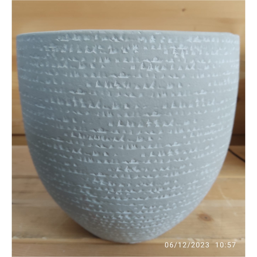 Vaso in terracotta grigio h23 d.23 - immagine 2