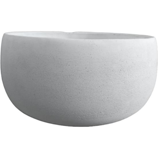 Vaso in terracotta ciotola bianco h12 d26