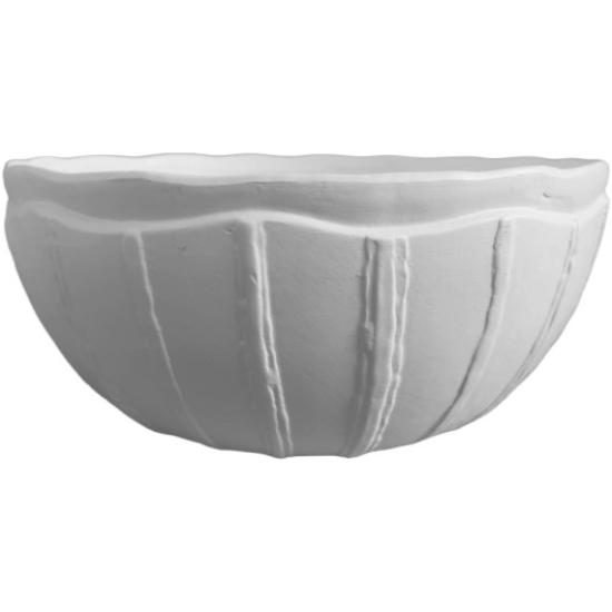 Vaso in terracotta ciotola rigata bianca h12 d.27
