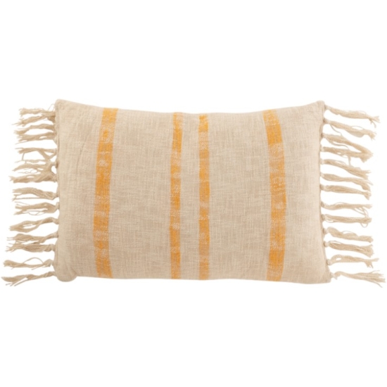 Cuscino In Cotone Ciaccioli beige a righe ocra