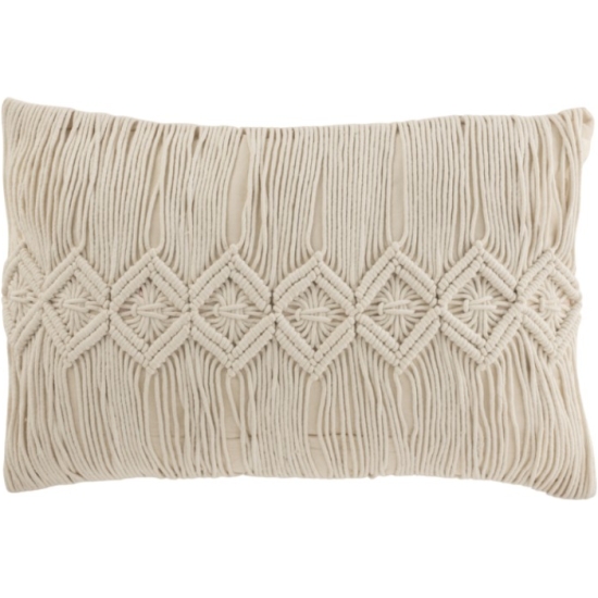 Cuscino Macrame' Cotone Bianco