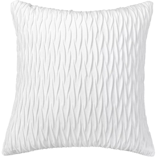 Cuscino Ricamato In Velluto Bianco