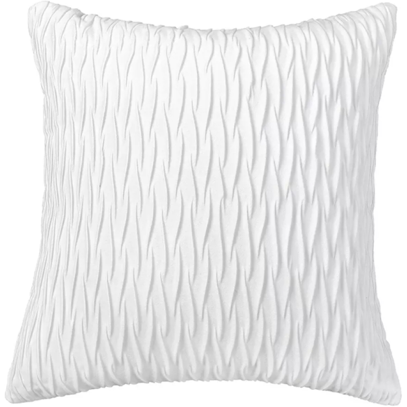 Cuscino Ricamato In Velluto Bianco