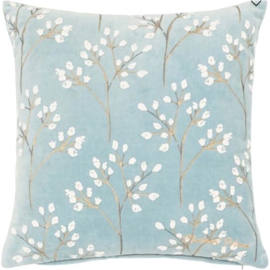 Cuscino In Cotone Blu Motivi