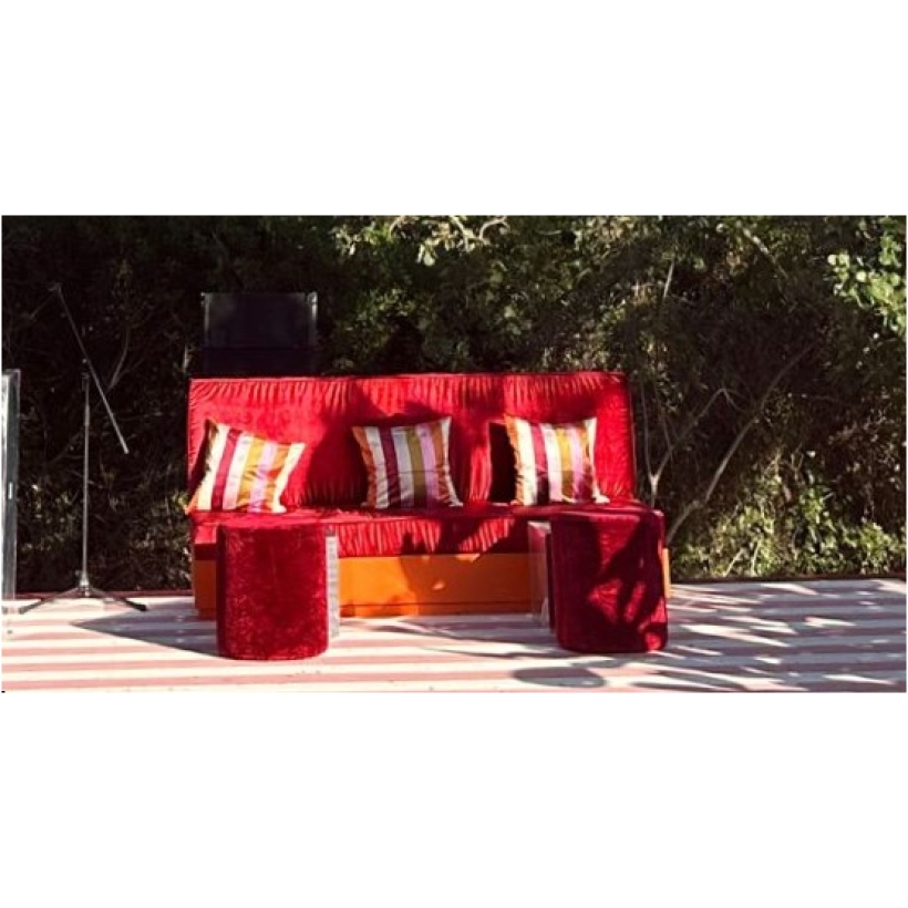 Divano Nima Velluto Rosso h100 224x90cm