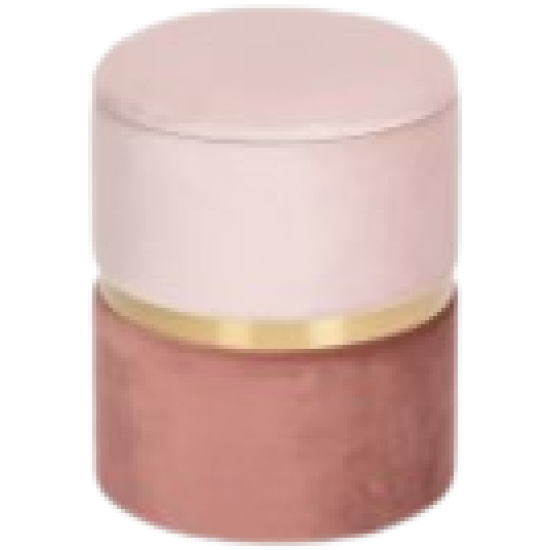 Pouf In Velluto Rosa Cipria E Rosa Anticato
