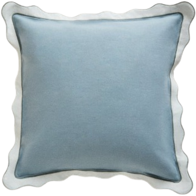 Cuscino Blu Con Balze
