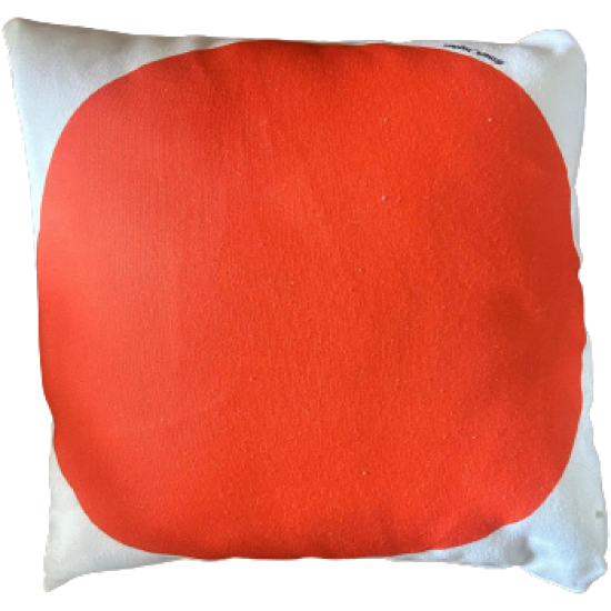 Cuscino Bianco Con Cerchio Rosso