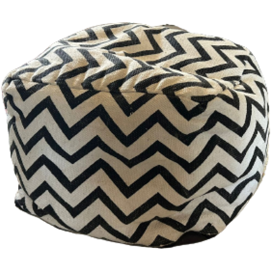 Pouf Velvet Bianco E Nero