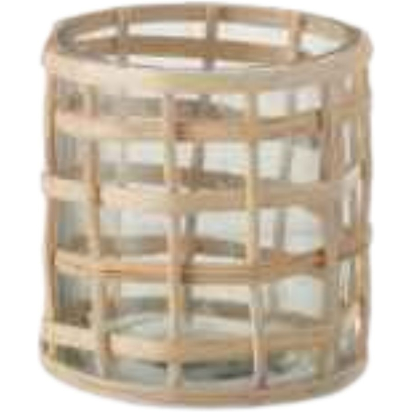 Cilindri in Vetro Con Rifinitura in Rattan - Varie Misure - immagine 2