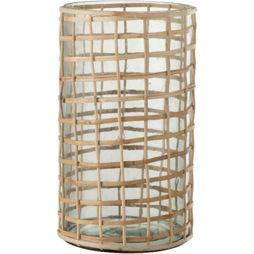 Cilindri in Vetro Con Rifinitura in Rattan - Varie Misure - immagine 3