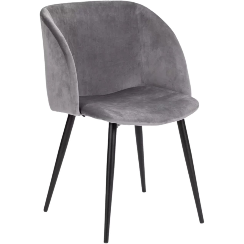 Sedia Imbottita In Velluto Grigio