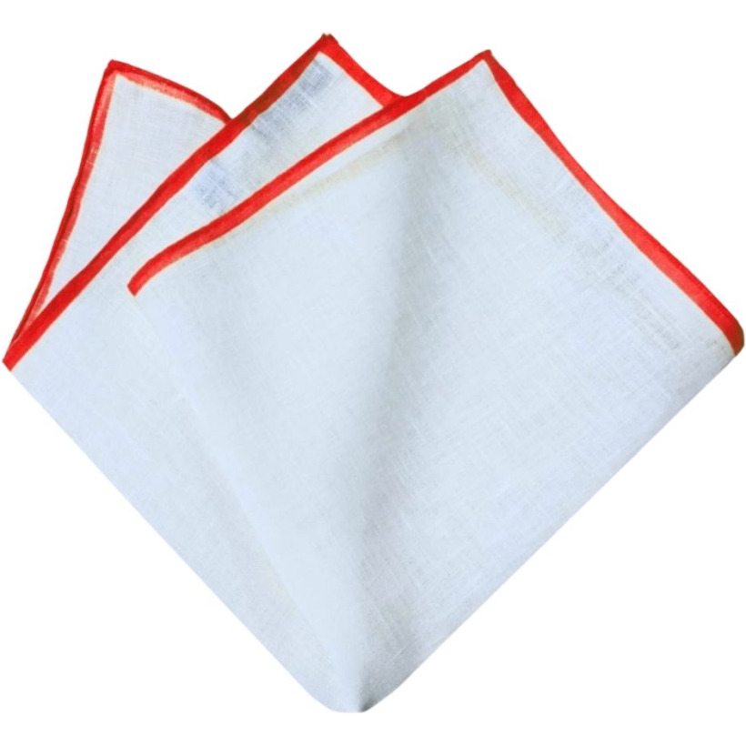Tovagliolo Beige Con Bordo Rosso