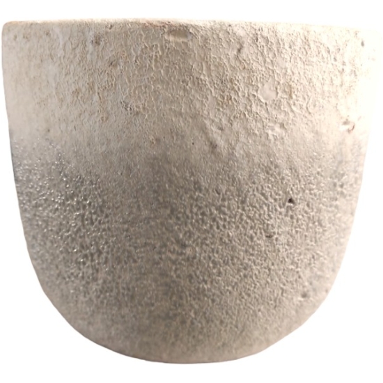 Vaso in terracotta grigio/panna h13 d.15