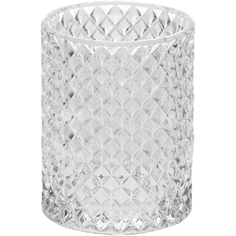 Cilindro Vetro per Candela Diamantato h15 Ø10cm - immagine 2