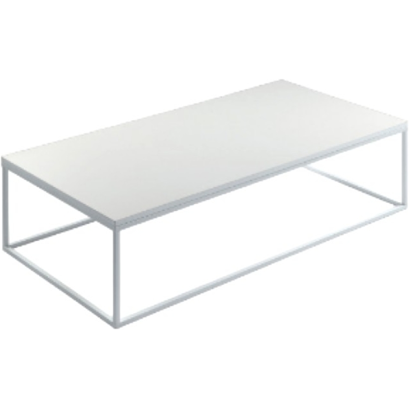 Tavolo Basso In Metallo Bianco 50x120 h40cm