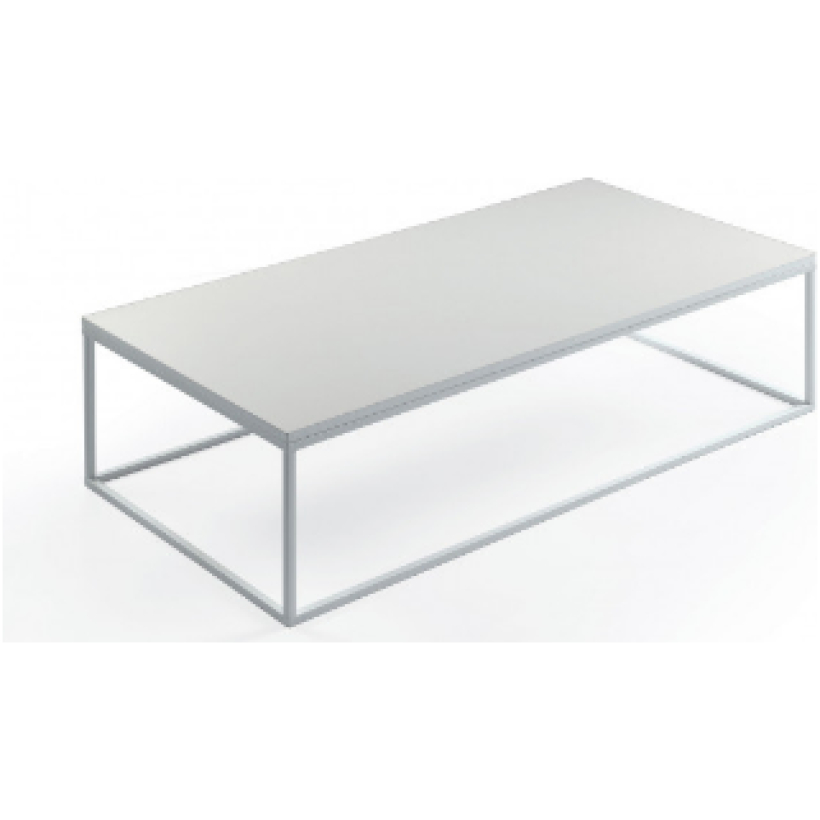Tavolo Basso In Metallo Bianco 50x120 h40cm - immagine 2