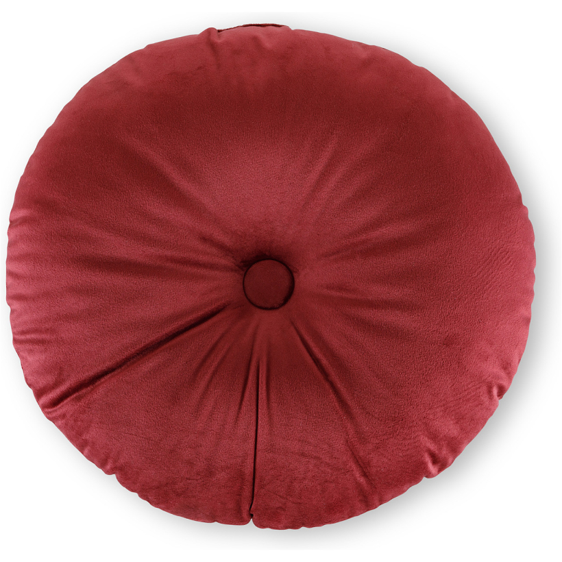 Cuscino Tondo in Velluto Rosso