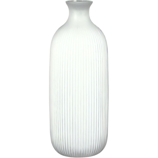 Vaso in Ceramica Bianco Rigato