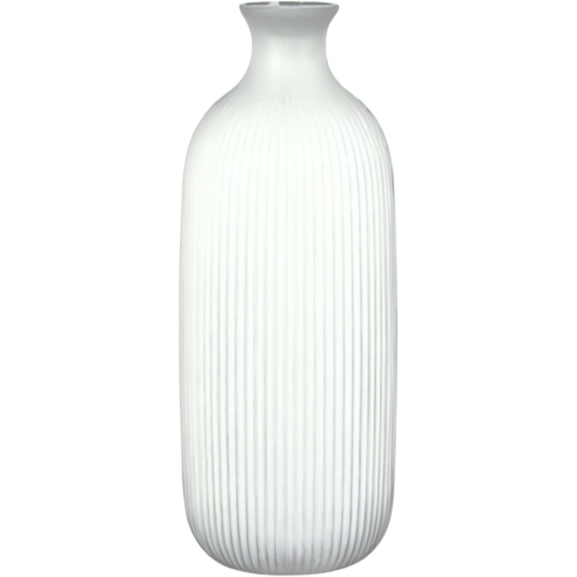 Vaso in Ceramica Bianco Rigato