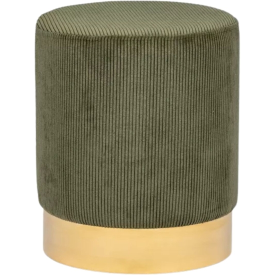 Pouf in velluto costine verde