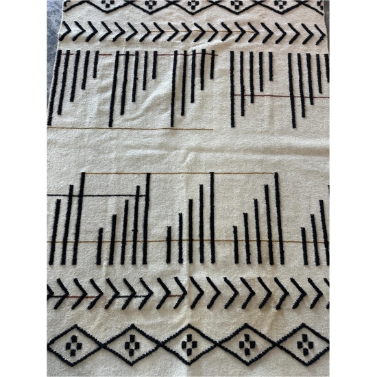 Tappeto Bianco E Nero 215x150cm