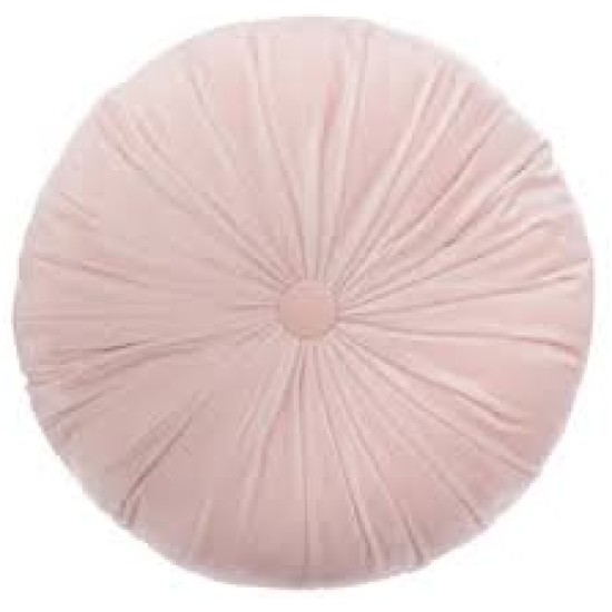 Cuscino Tondo In Velluto Rosa Antico