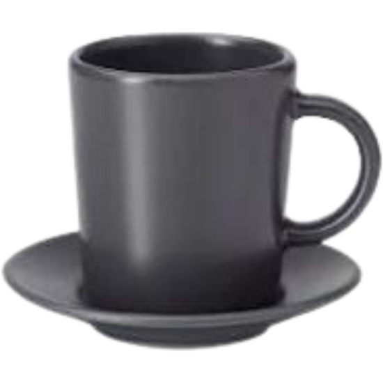 Tazza con piattino espresso nero