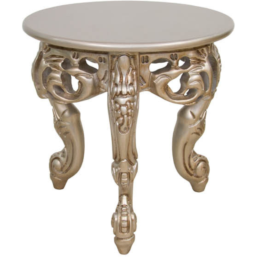 Tavolino mod. Aida in legno oro invecchiato (Ø cm 50 h cm 50).