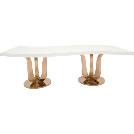 Tavolo a serpentina laccato bianco 2,40x1,00 h 0,80 (montaggio incluso)