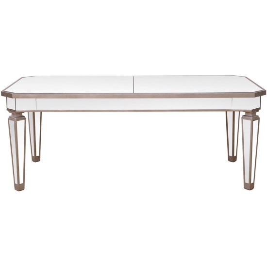 Tavolo Silver Mirror rettangolare con piano finiture specchiate m2,00x1,00 h cm 78