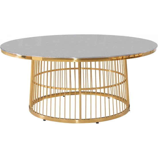 Tavolo Comb rotondo gold con piano specchiato Ø cm 180 h cm 78