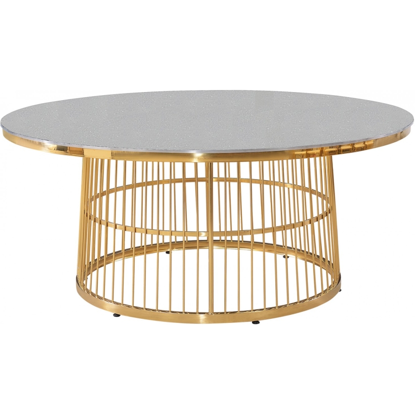 Tavolo Comb rotondo gold con piano specchiato Ø cm 180 h cm 78