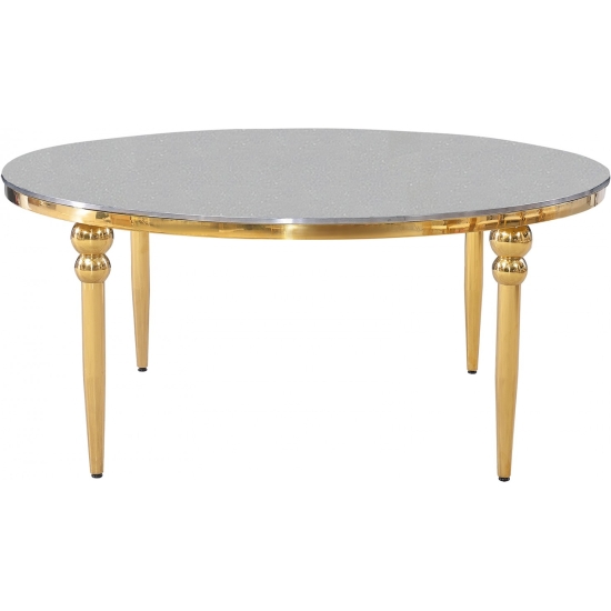 Tavolo Comb rotondo gold piano specchiato gambe a cipolla Ø cm 180altezza cm 78