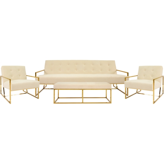 Poltrona Stilizzata oro colore Avorio cm 71x74 h 76