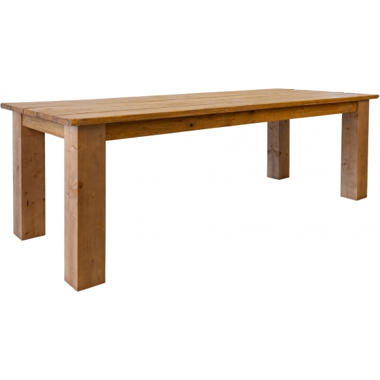 Tavolo in legno massello cm 240x100 altezza cm 78 con gambe quadrate
(montaggio incluso)