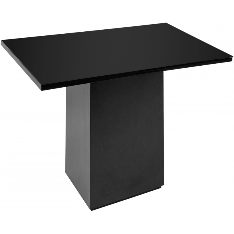 Tavolo Boston struttura in legno con piano specchiato nero m 1,00x 1,00h 77 cm