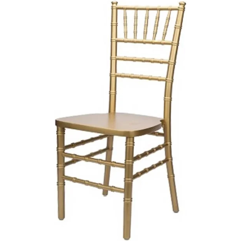 Sedia Chiavarina Oro con cuscino bianco