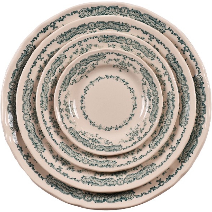 Sottopiatto e piattino pane linea rose turchese