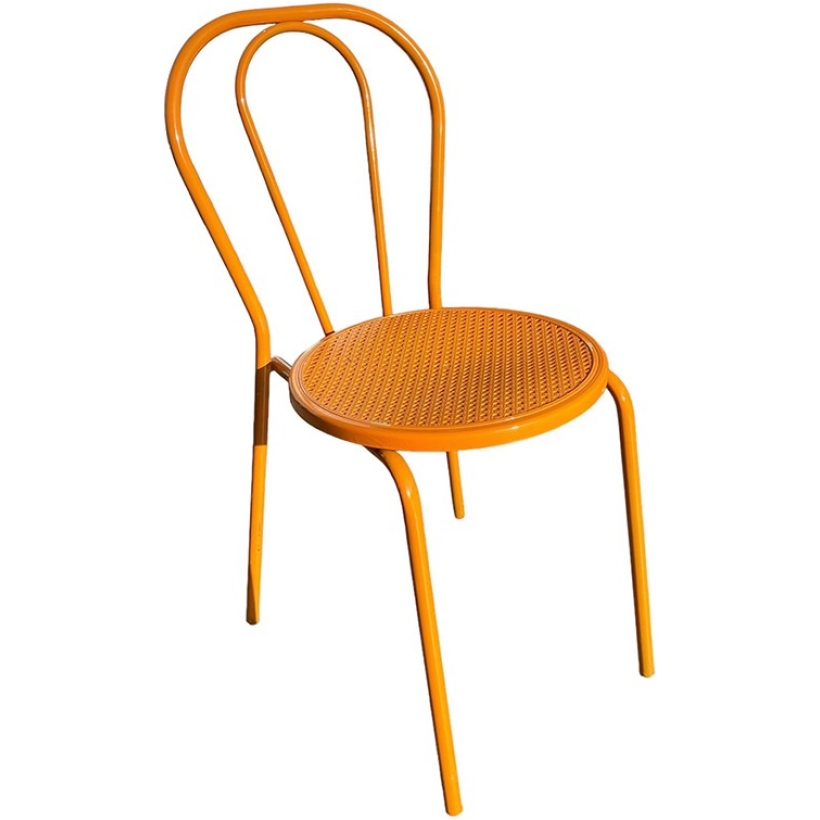 SEDIA THONET IN FERRO ARANCIONE
